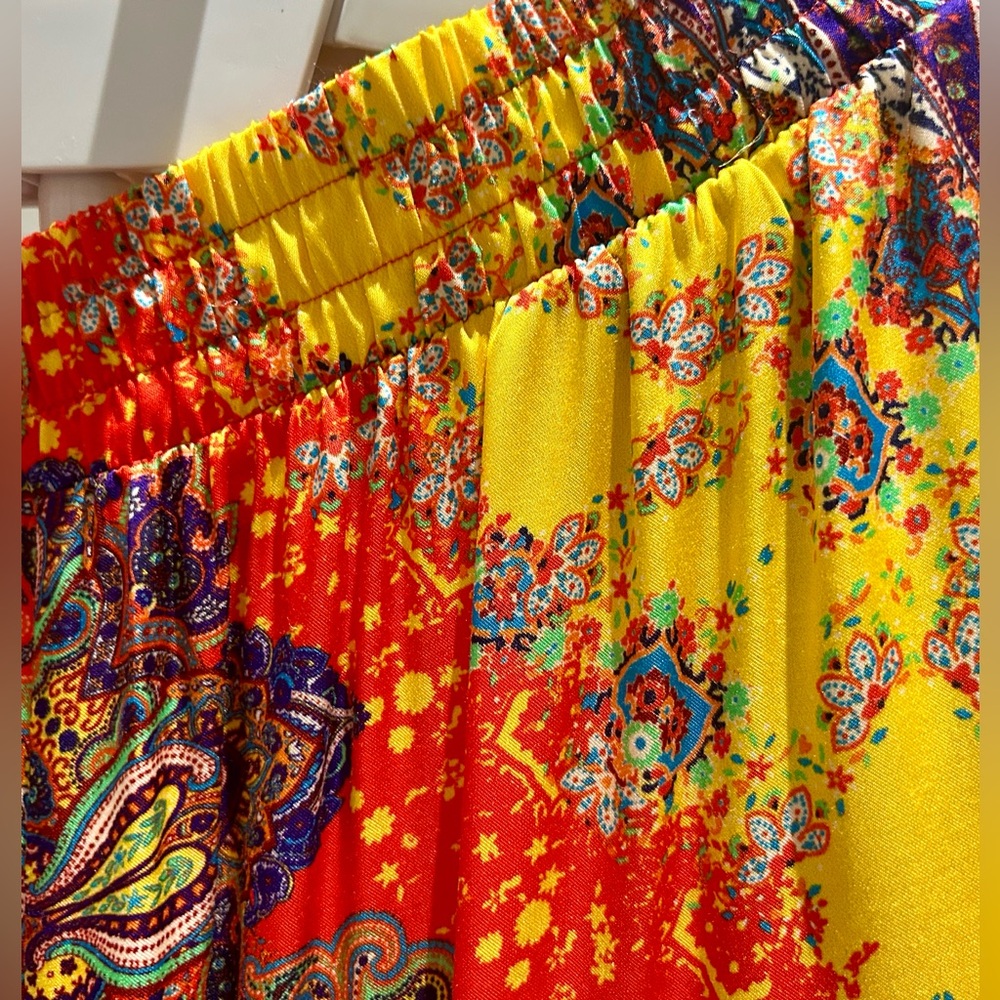 L'AGENCE-  Lillian-Multicolor Paisley Scarf Wide-Leg Pants - Picture 7 of 14